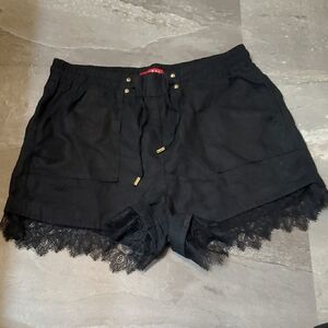 Guess Black dress shorts with lace trim